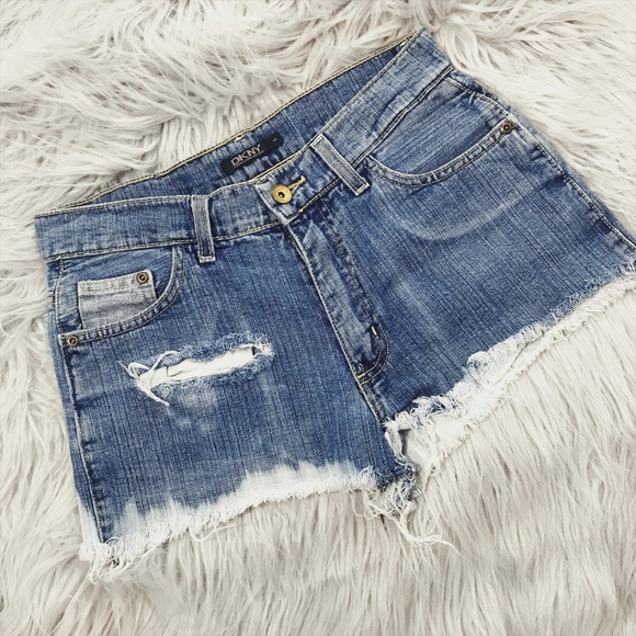 DKNY Cut Off Denim Shorts - Picture 1 of 5